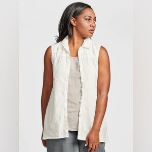 Flax Skyline Sleeveless Linen Blouse Medium